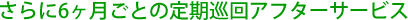 さらに6ヶ月ごとの定期巡回アフターサービス